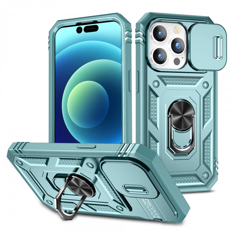 Suitable for iPhone Hard Heavy Duty Case with Magnetic Absorption, Finger Ring, Anti-drop